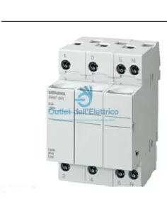 Base pour fusible Siemens 3NW7333. Cylindre 8,5 x 31,5 mm, 20 A, triphasé, 3 µm.